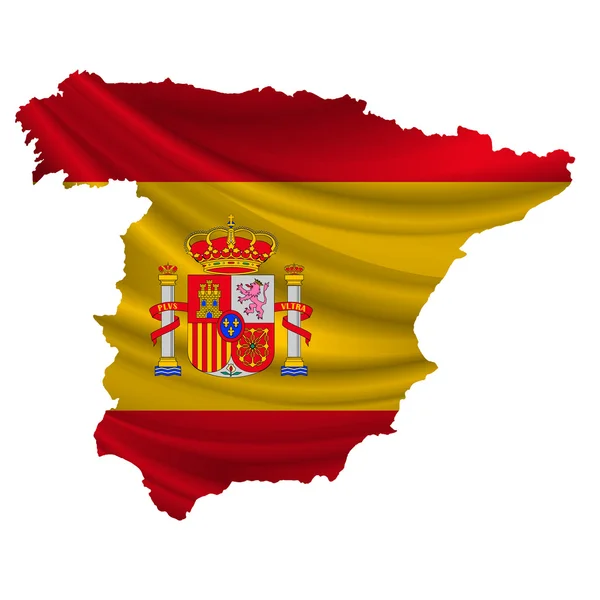 Ισπανική σημαία εικονίδιο χάρτη — Διανυσματικό Αρχείο